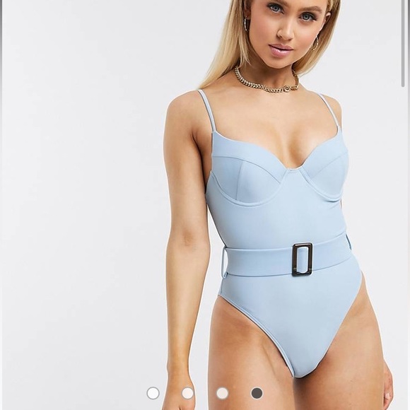 NWT Misguided one piece with tortoise belt in a mocha size 8 - Picture 2 of 10